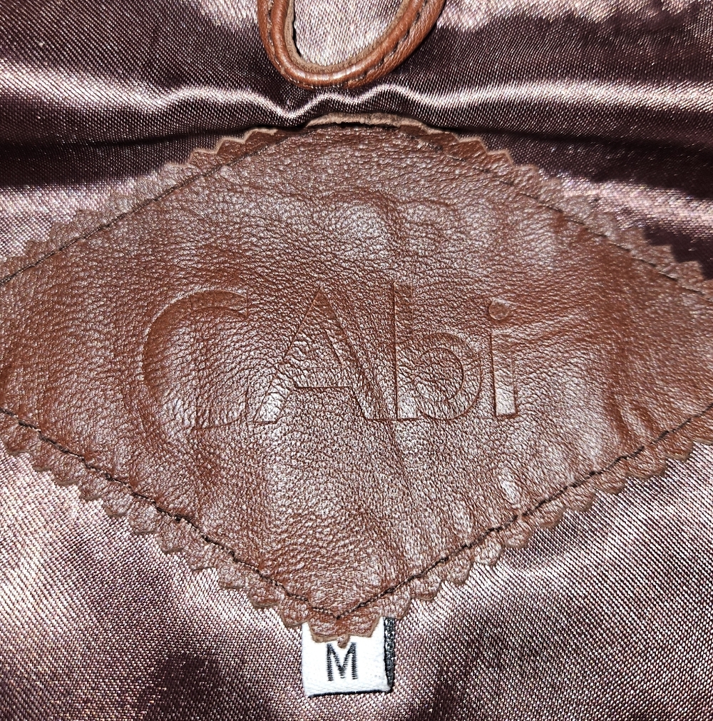 Cabi Leather Vest Women's Size Medium Brown Sleeveless Jacket Full Zip - Picture 7 of 11